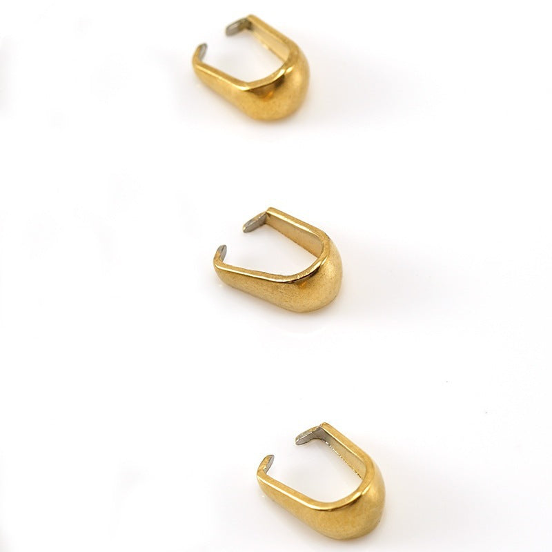 304 Stainless Steel Melon Seed Buckle Jewelry Accessory In Golden, Perfect For Love Charms