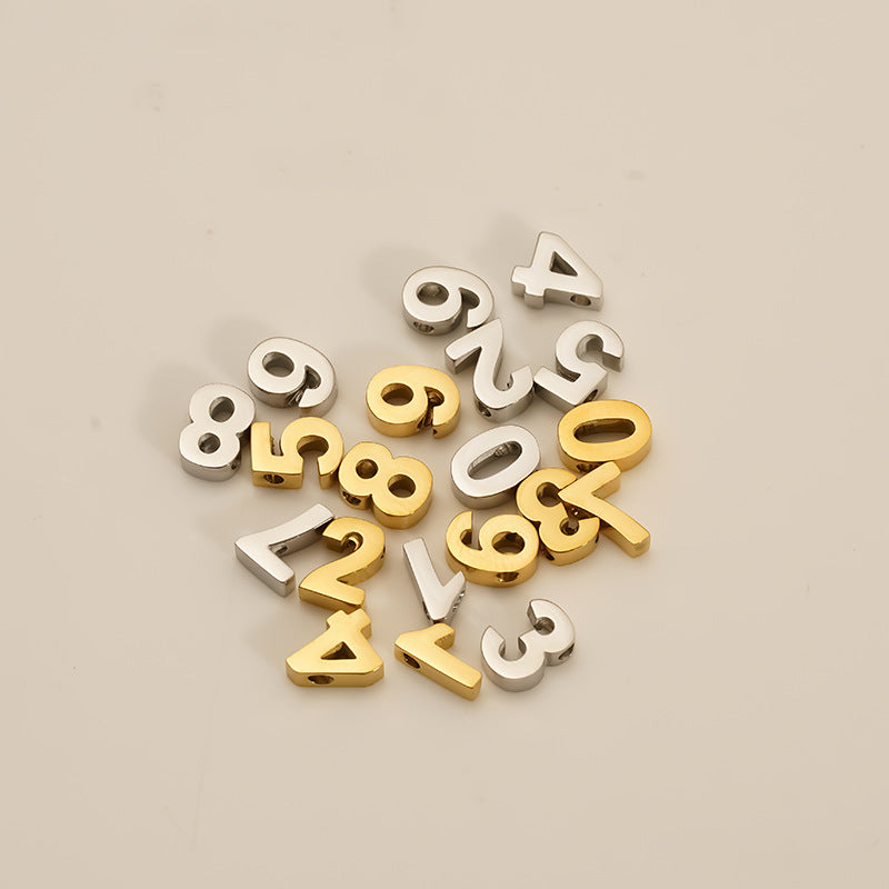 Steel Color Number Pendant Jewelry Accessory, 1 Piece