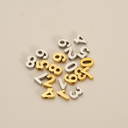 Steel Color Number Pendant Jewelry Accessory, 1 Piece