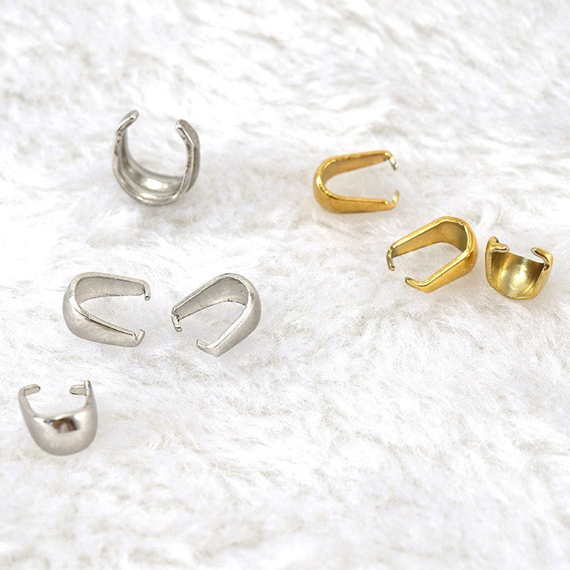 304 Stainless Steel Melon Seed Buckle Jewelry Accessory In Golden, Perfect For Love Charms