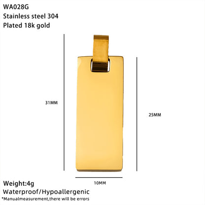 Rectangle Pendant For Love Charms In Steel Color