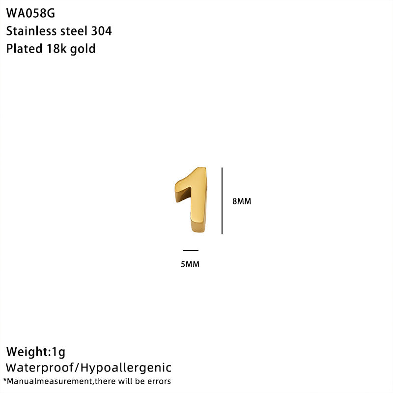 Steel Color Number Pendant Jewelry Accessory, 1 Piece