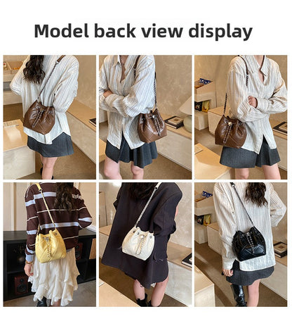 Bucket Shoulder Bag For Women In PU Leather, Stylish And Practical Design