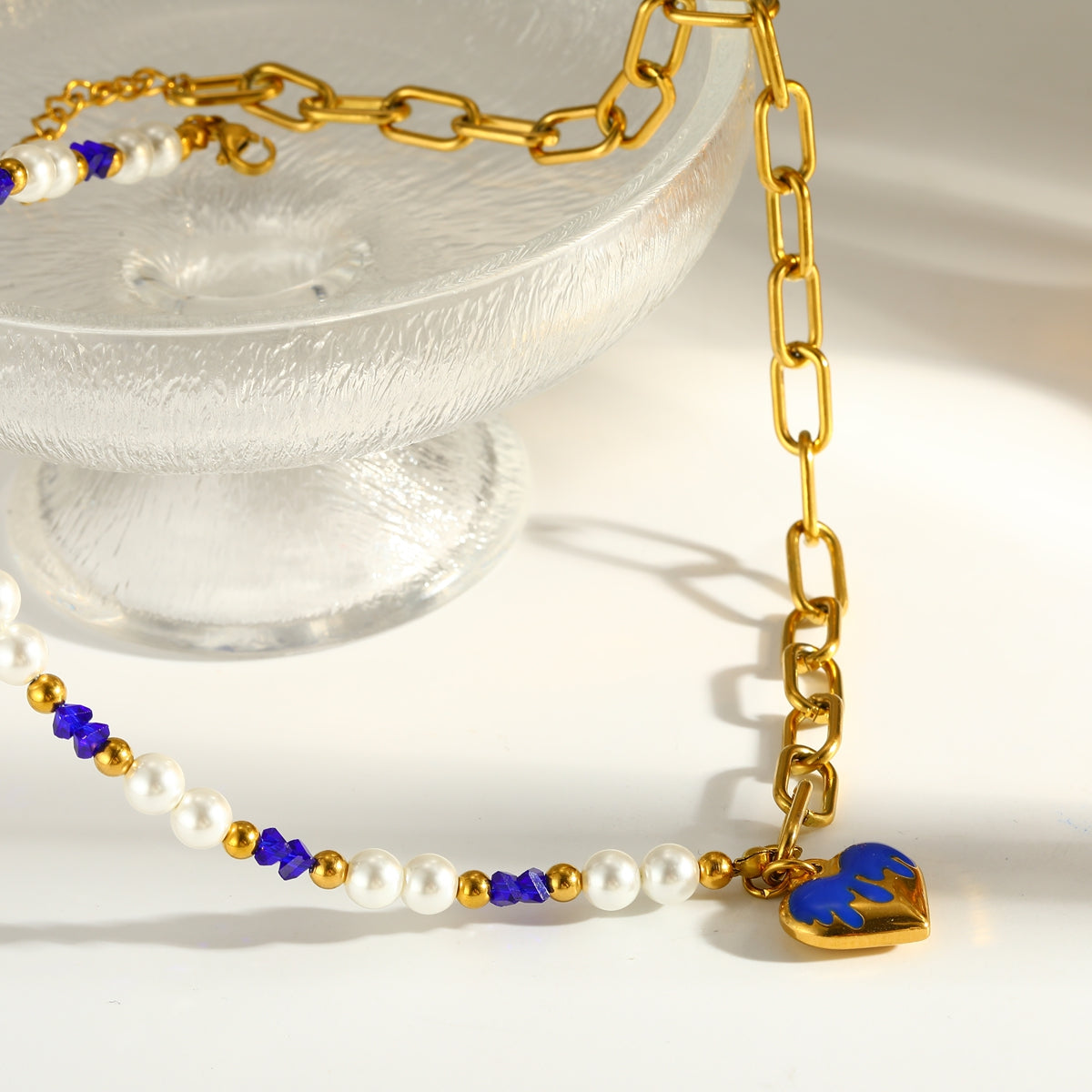 Heart Shape Pendant Necklace For Women With 18K Real Gold Plated 304 Stainless Steel And Beaded Chain, Perfect For Valentine's Day