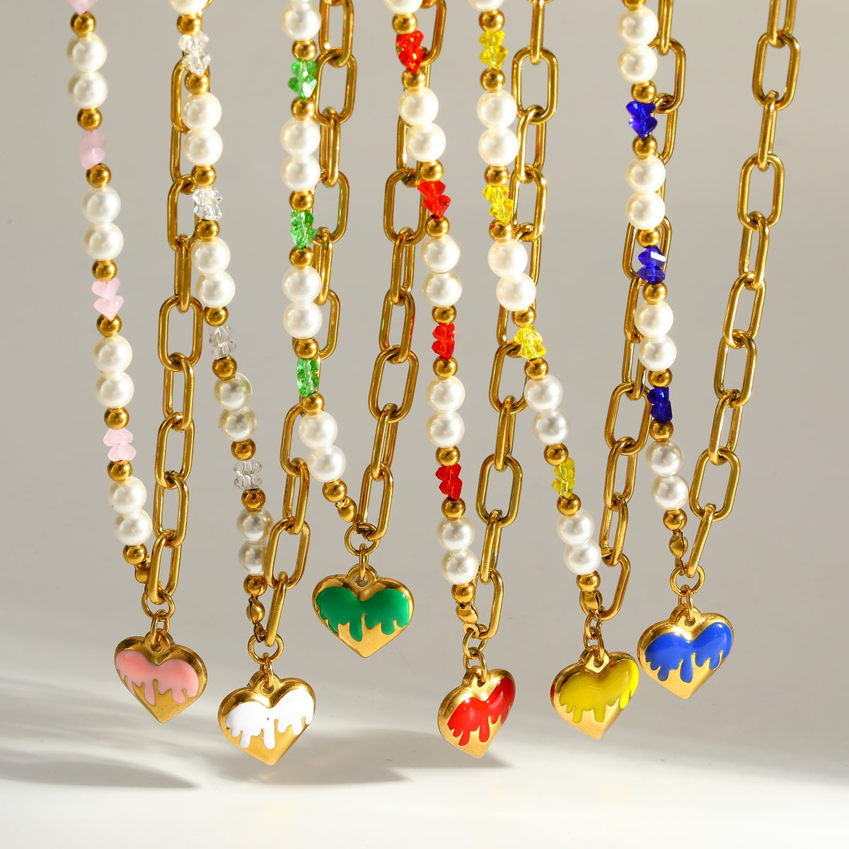 Heart Shape Pendant Necklace For Women With 18K Real Gold Plated 304 Stainless Steel And Beaded Chain, Perfect For Valentine's Day
