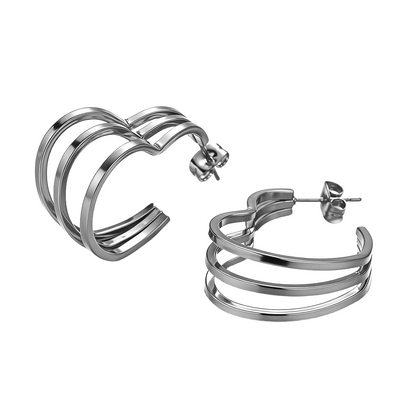 Heart Shape Earrings For Women Featuring Electroplated 304 Stainless Steel With 18K Real Gold PVD Coated Plating