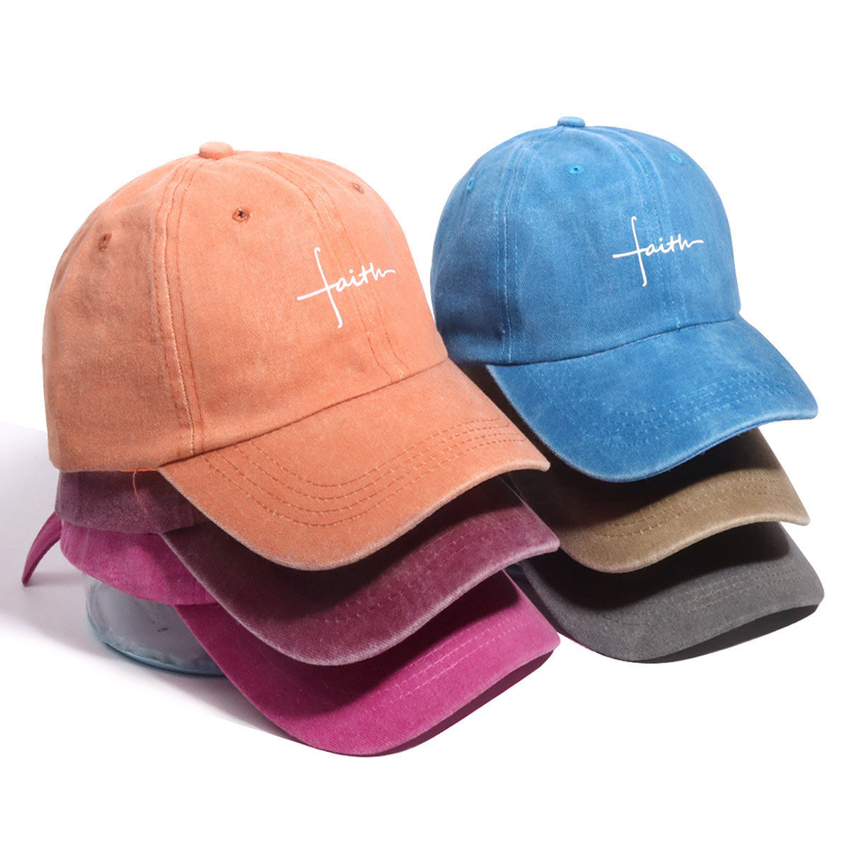 Wide Brim Baseball Cap With Printing Craft In Polyester Material, Available In Khaki For Spring & Summer