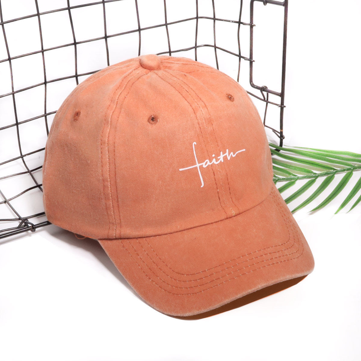 Wide Brim Baseball Cap With Printing Craft In Polyester Material, Available In Khaki For Spring & Summer