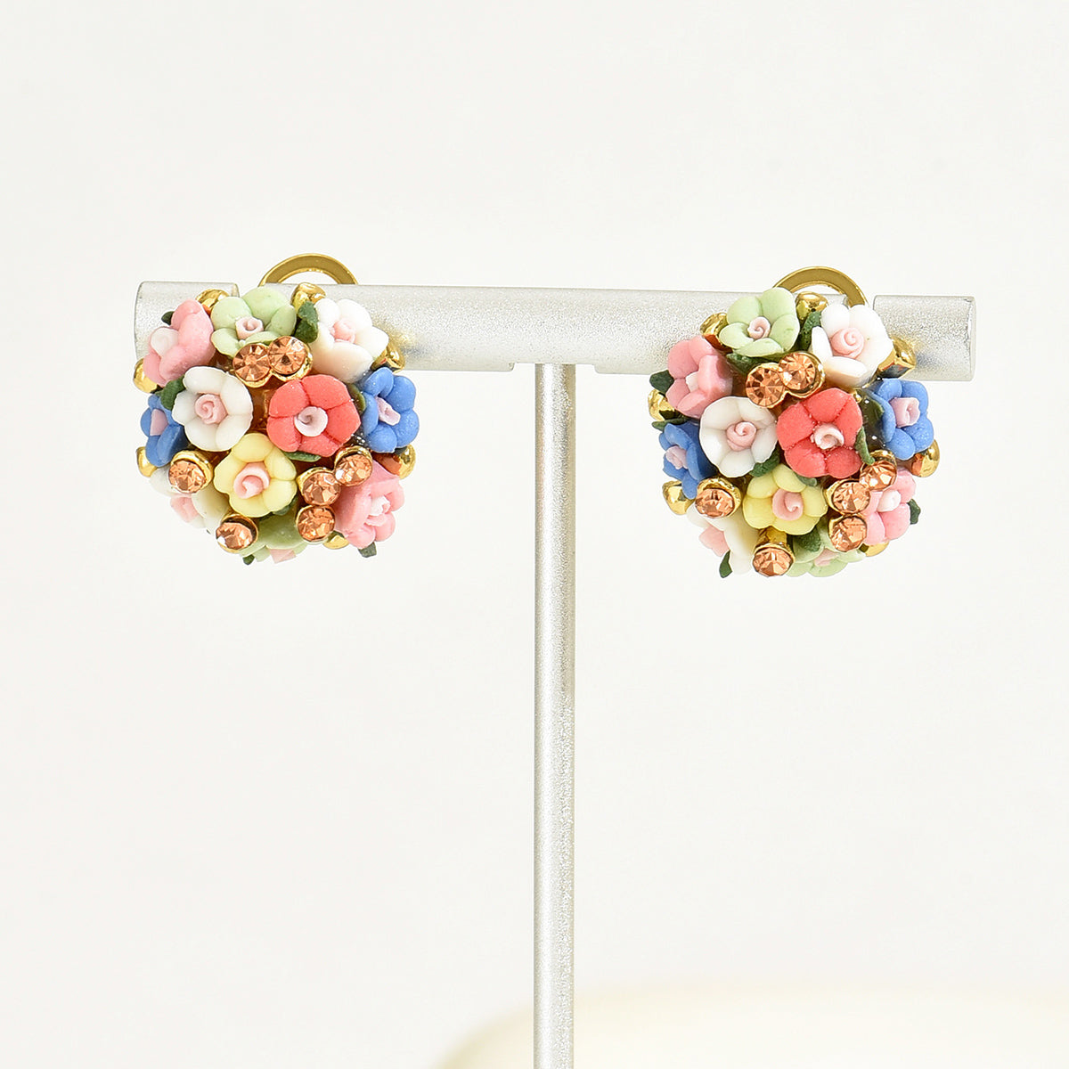 Asymmetrical Flowers Earrings For Women Made Of 201 Stainless Steel With PVC Inlay