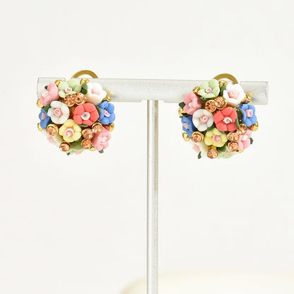 Asymmetrical Flowers Earrings For Women Made Of 201 Stainless Steel With PVC Inlay