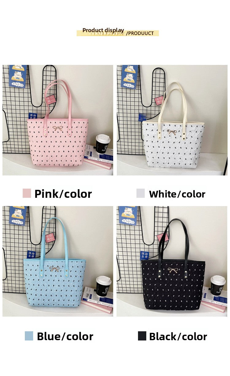 Polyester Bucket Shoulder Bag With Printing Pattern, Stylish And Durable Tote For Women