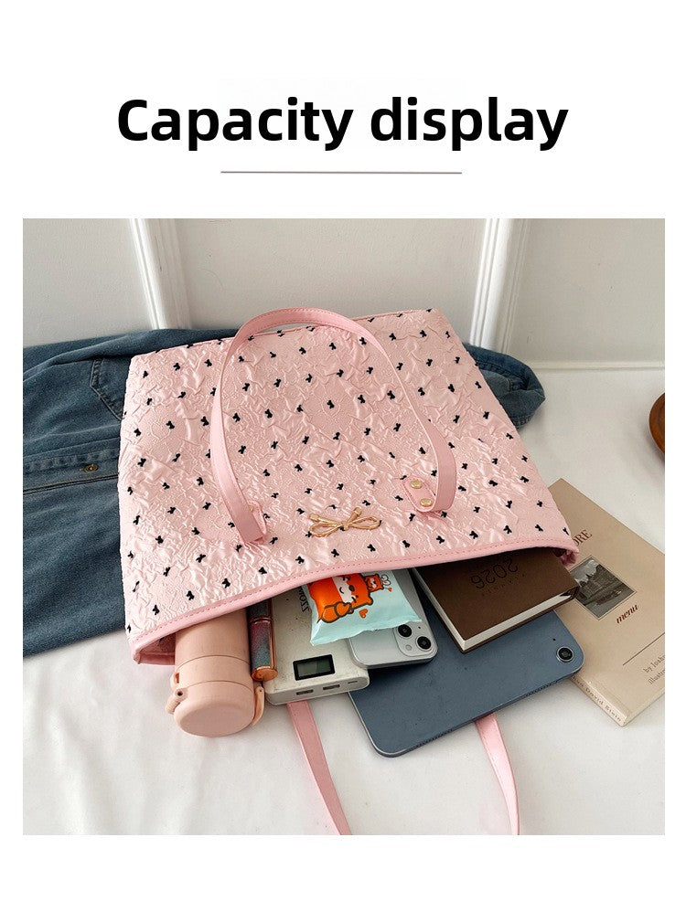 Polyester Bucket Shoulder Bag With Printing Pattern, Stylish And Durable Tote For Women