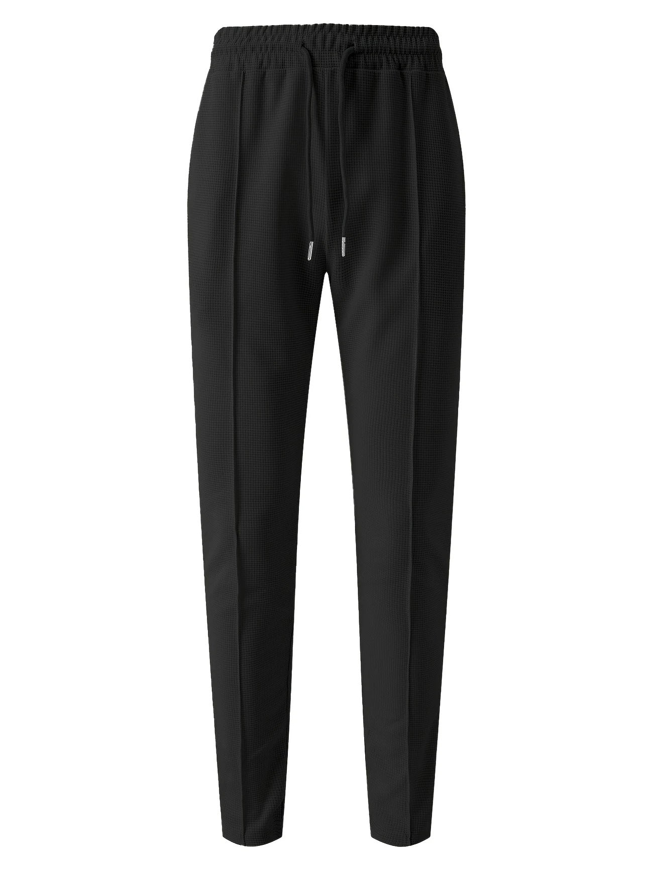 Solid Color Khaki Full Length Skinny Pants For Men In Micro-Elastic Polyester Fabric
