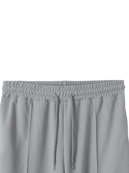 Solid Color Khaki Full Length Skinny Pants For Men In Micro-Elastic Polyester Fabric