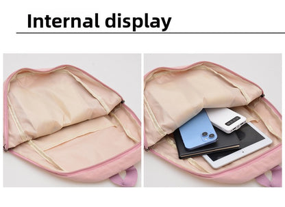 Solid Color Nylon Casual Backpack For Girls, Stylish And Durable