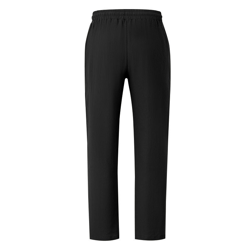 Men's Casual Solid Color Full Length Linen Casual Pants For Everyday Wear