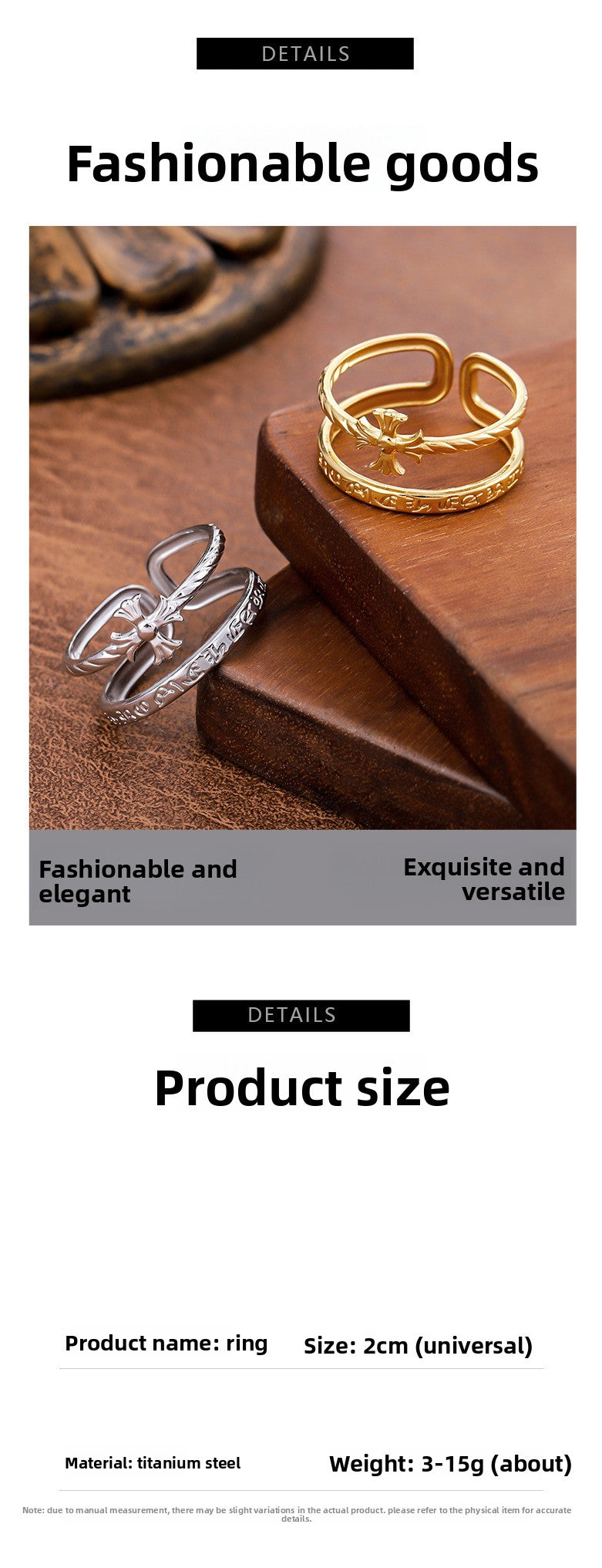 For Irregular Open Rings Made Of 304 Stainless Steel In Golden Color