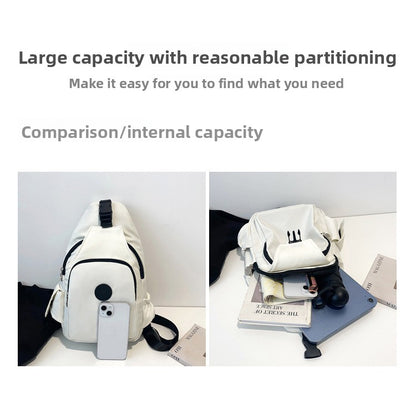 Oxford Cloth Fanny Pack For Women In Oval Shape, Stylish Chest And Waist Bag
