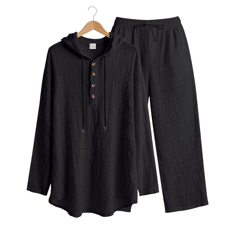 Men's Casual Linen Pants Co-ord Set In Army Green, Perfect For Everyday Casual Wear