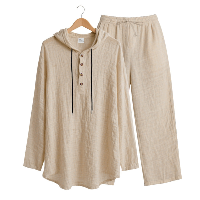 Men's Casual Linen Pants Co-ord Set In Army Green, Perfect For Everyday Casual Wear