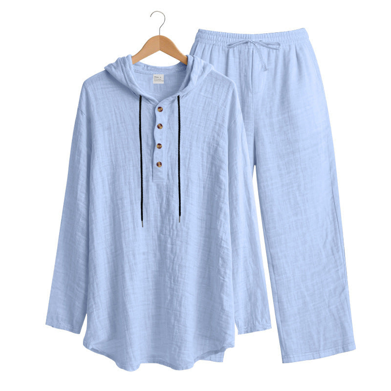 Men's Casual Linen Pants Co-ord Set In Army Green, Perfect For Everyday Casual Wear