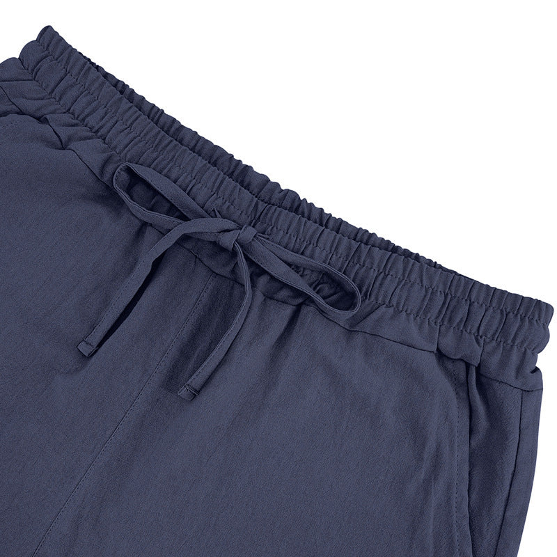 Men's Casual Beach Shorts Co-ord Set In Army Green Linen With Shirt Collar For Comfortable Summer Wear