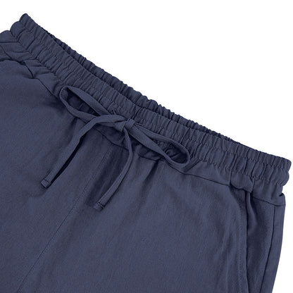 Men's Casual Beach Shorts Co-ord Set In Army Green Linen With Shirt Collar For Comfortable Summer Wear