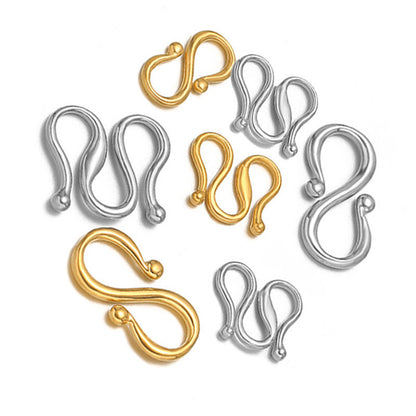 Handmade Jewelry Connectors With PVD Coated Electroplated Golden Finish Featuring S Hook Clasp Fish Hook Closure