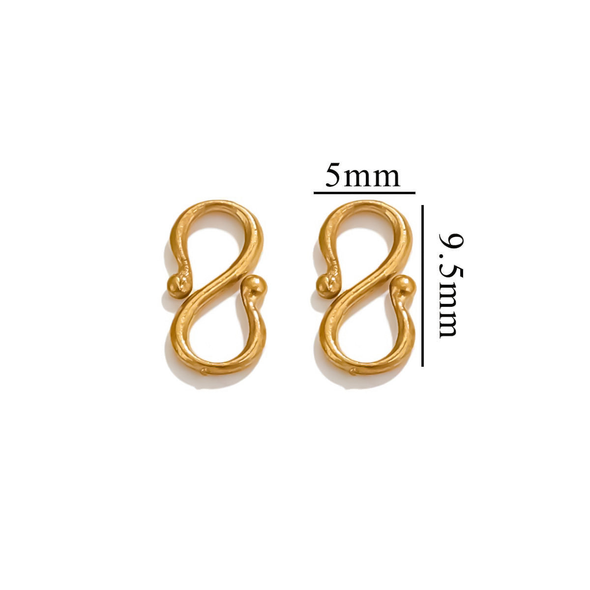 Handmade Jewelry Connectors With PVD Coated Electroplated Golden Finish Featuring S Hook Clasp Fish Hook Closure