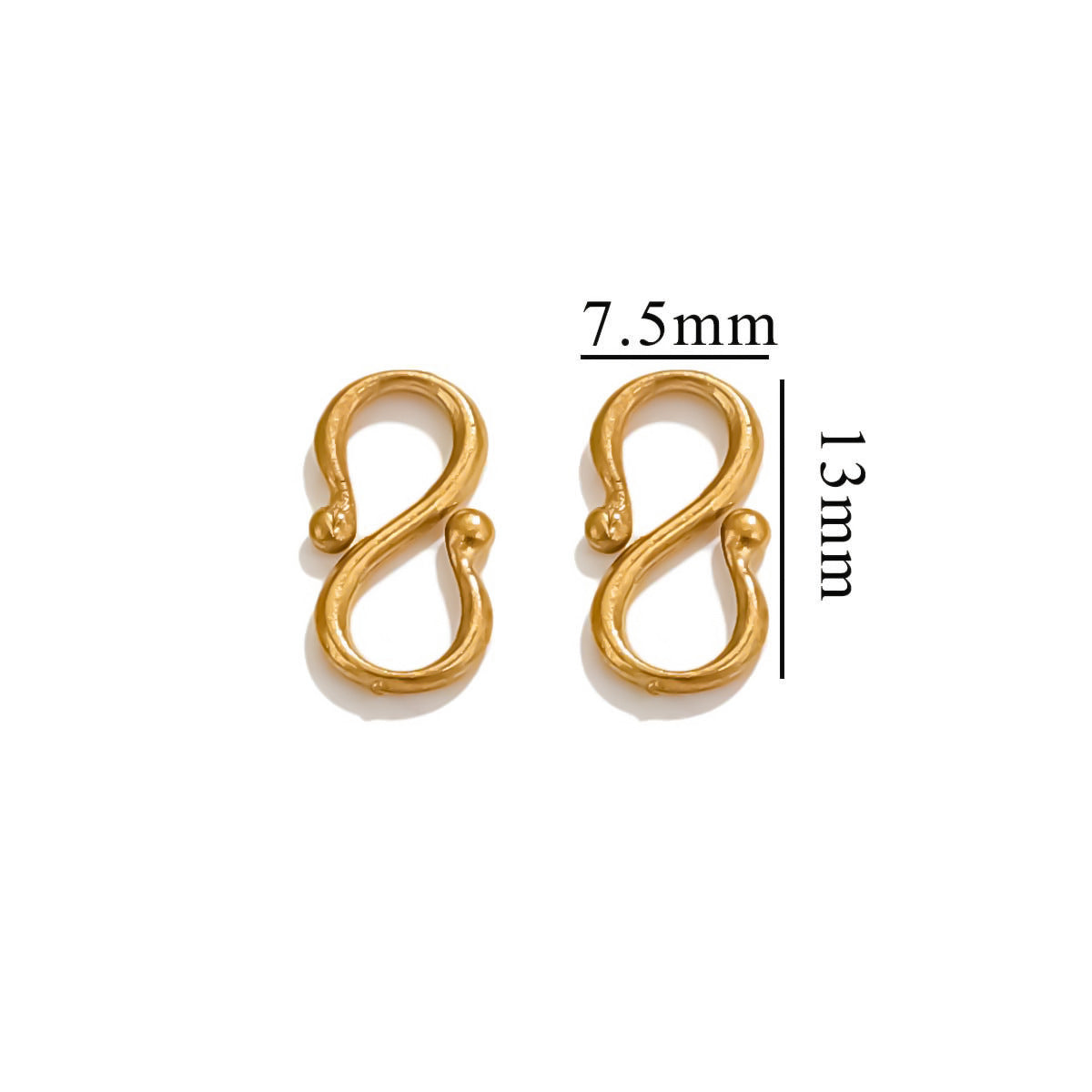 Handmade Jewelry Connectors With PVD Coated Electroplated Golden Finish Featuring S Hook Clasp Fish Hook Closure