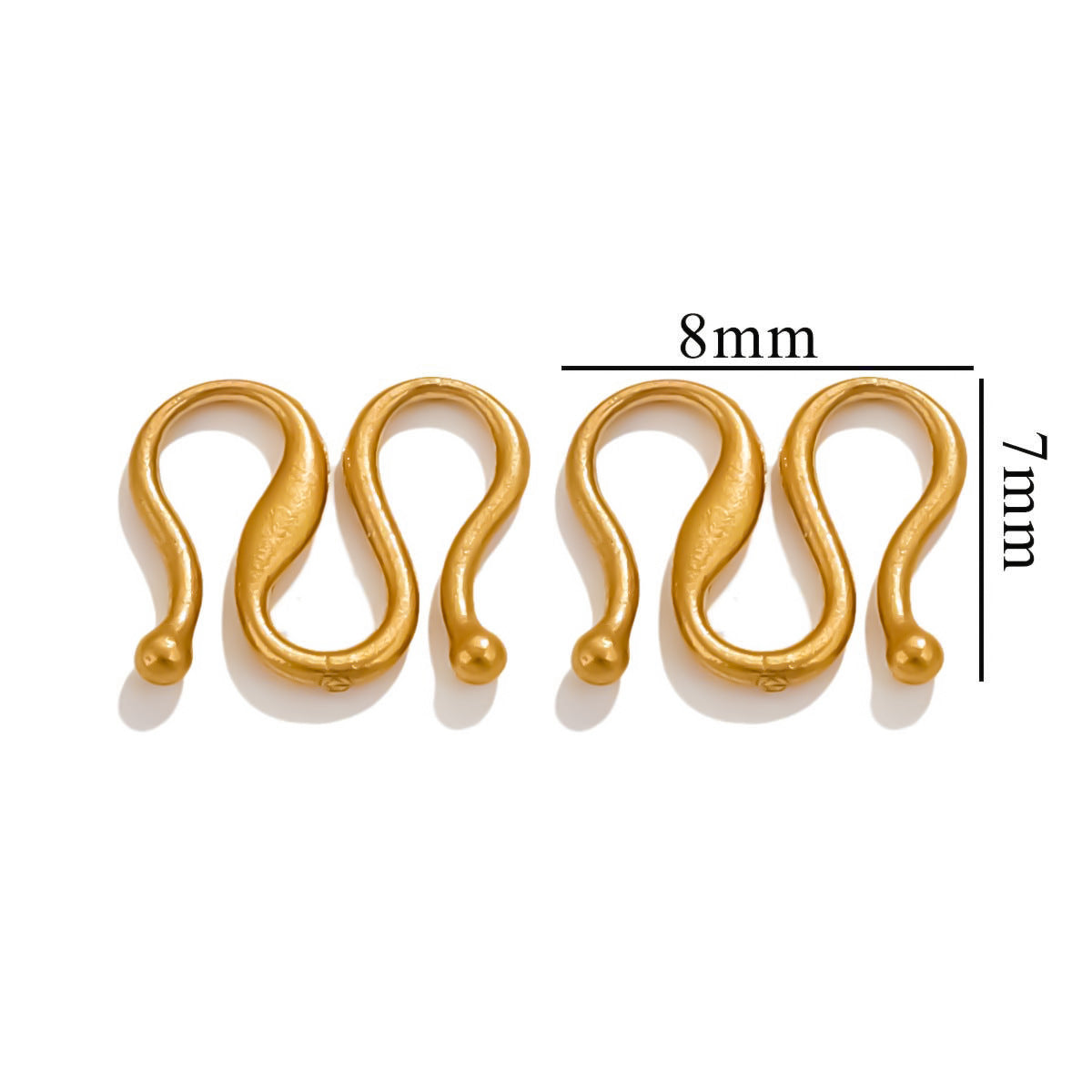 Handmade Jewelry Connectors With PVD Coated Electroplated Golden Finish Featuring S Hook Clasp Fish Hook Closure