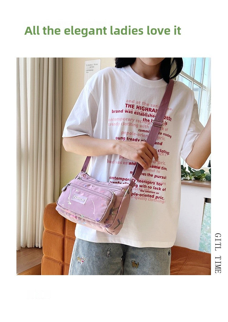Square Canvas Crossbody Bag For Women Featuring Unique Printing Design