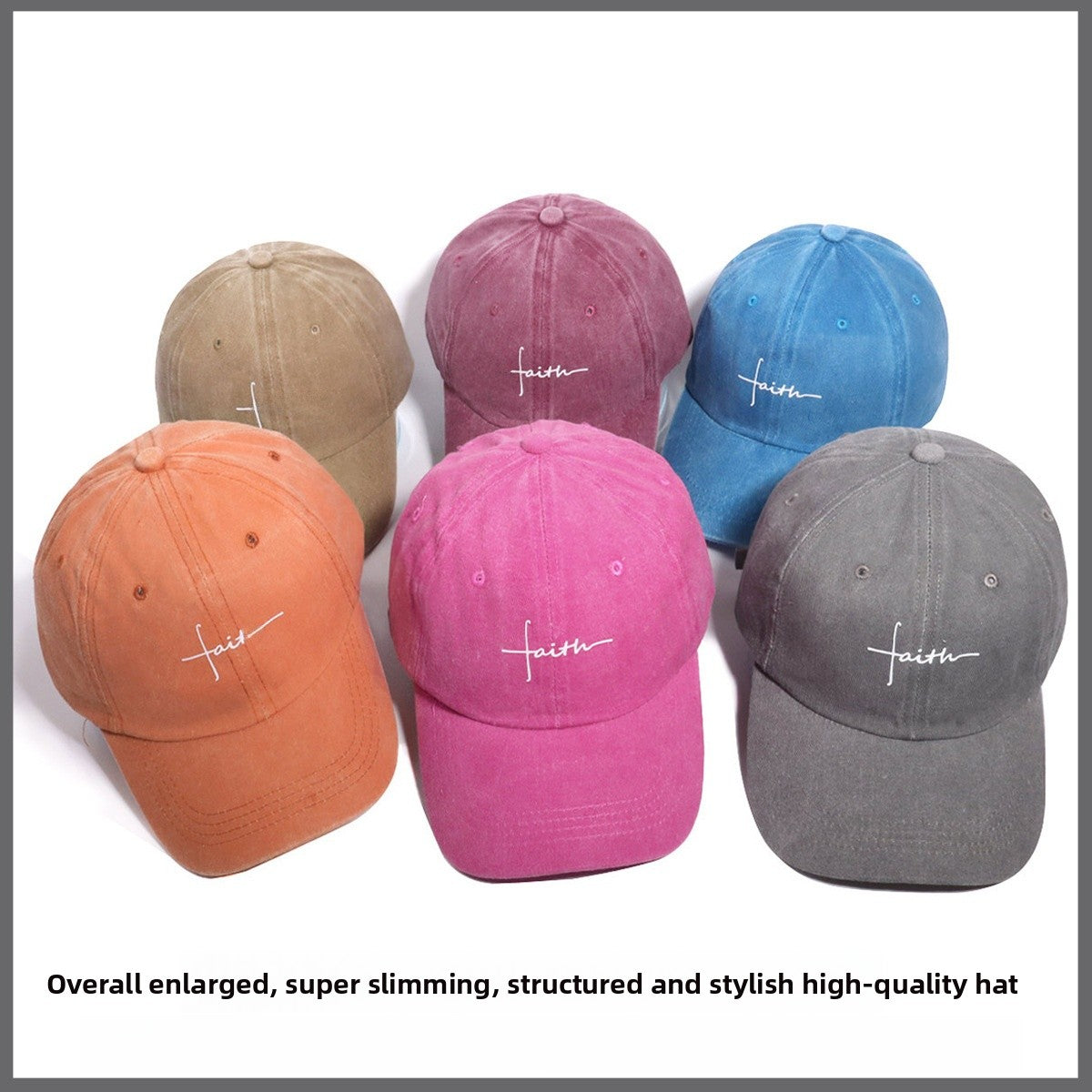 Wide Brim Baseball Cap With Printing Craft In Polyester Material, Available In Khaki For Spring & Summer