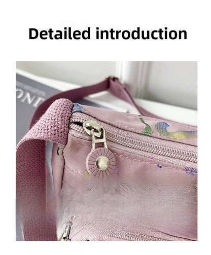 Square Canvas Crossbody Bag For Women Featuring Unique Printing Design