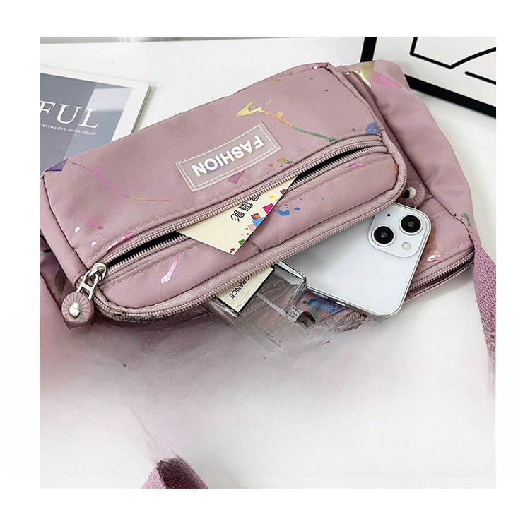 Square Canvas Crossbody Bag For Women Featuring Unique Printing Design