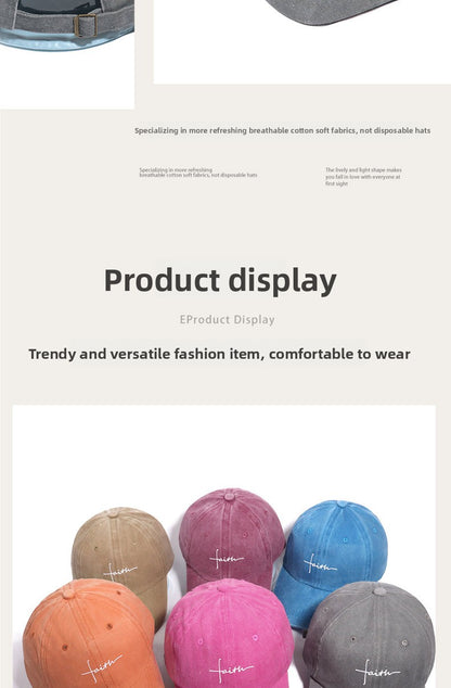 Wide Brim Baseball Cap With Printing Craft In Polyester Material, Available In Khaki For Spring & Summer