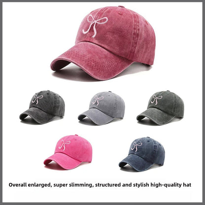 Modern Style Baseball Cap With Curved Brim Featuring Bow Tie Design In Grey, Made Of Polyester With Printing Craft
