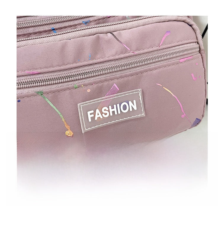 Square Canvas Crossbody Bag For Women Featuring Unique Printing Design