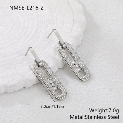 Geometric Earrings For Women Made Of 304 Stainless Steel Featuring Electroplated 18K Real Gold Plated Finish