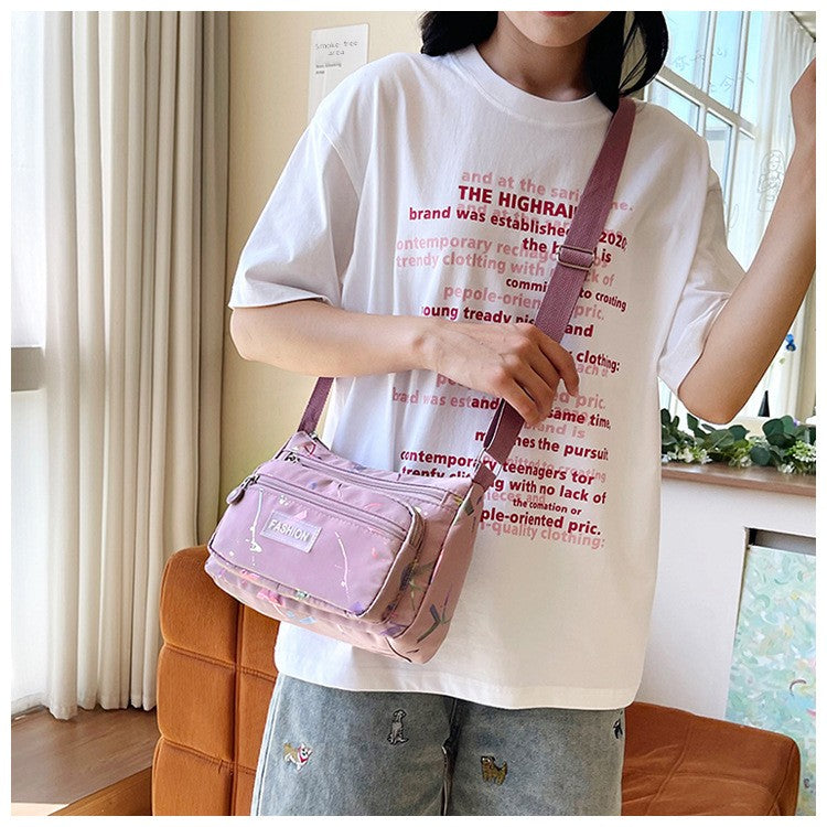 Square Canvas Crossbody Bag For Women Featuring Unique Printing Design