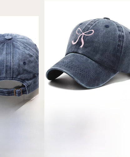 Modern Style Baseball Cap With Curved Brim Featuring Bow Tie Design In Grey, Made Of Polyester With Printing Craft