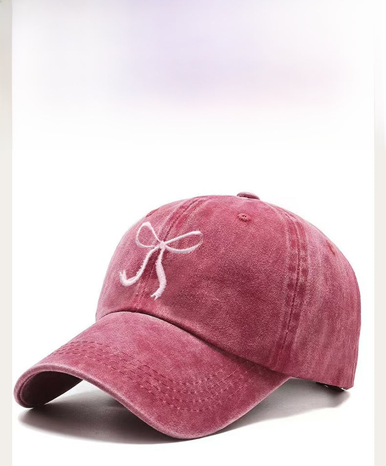 Modern Style Baseball Cap With Curved Brim Featuring Bow Tie Design In Grey, Made Of Polyester With Printing Craft