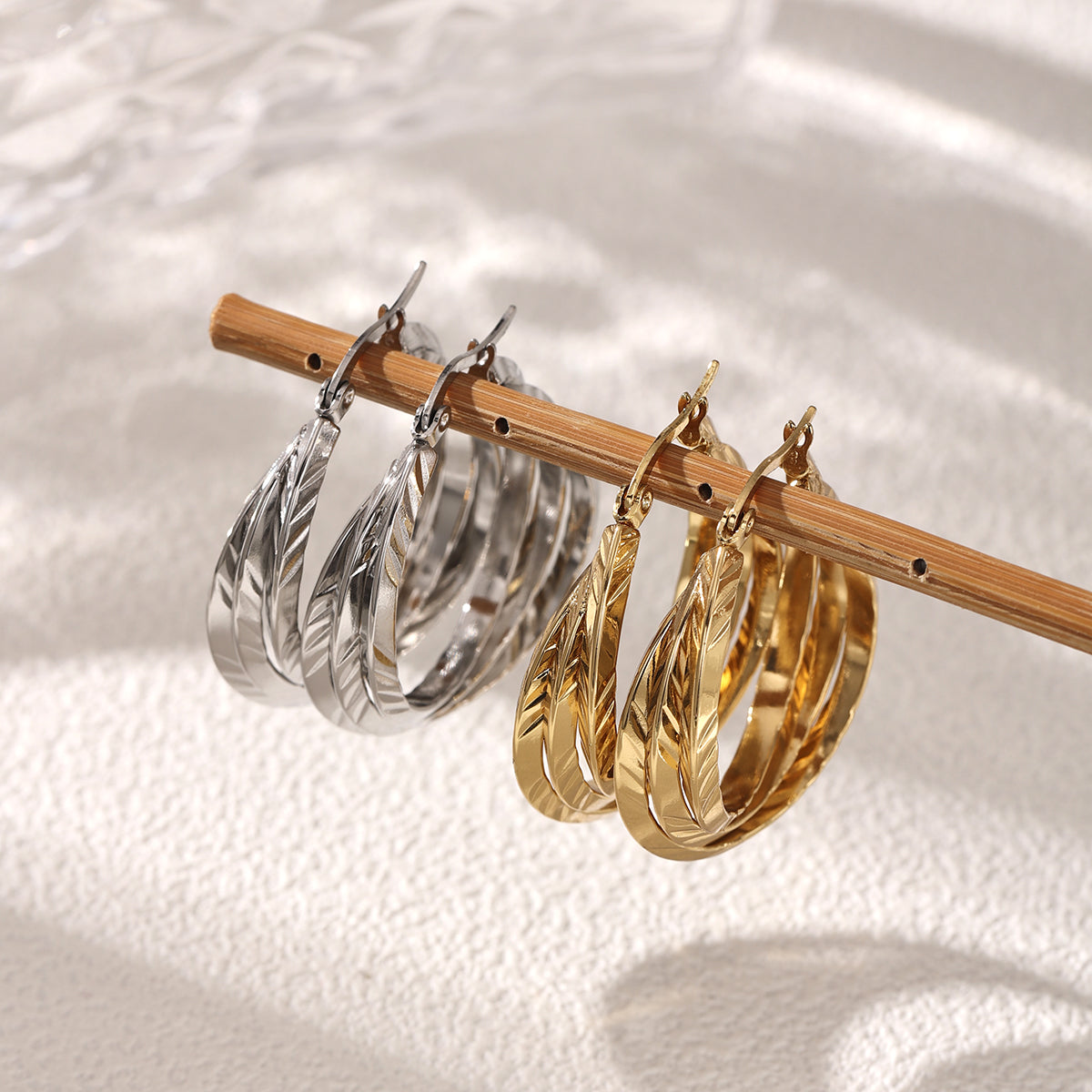 Geometric Earrings For Women Featuring Electroplated 304 Stainless Steel With 18K Real Gold Plated PVD Coating