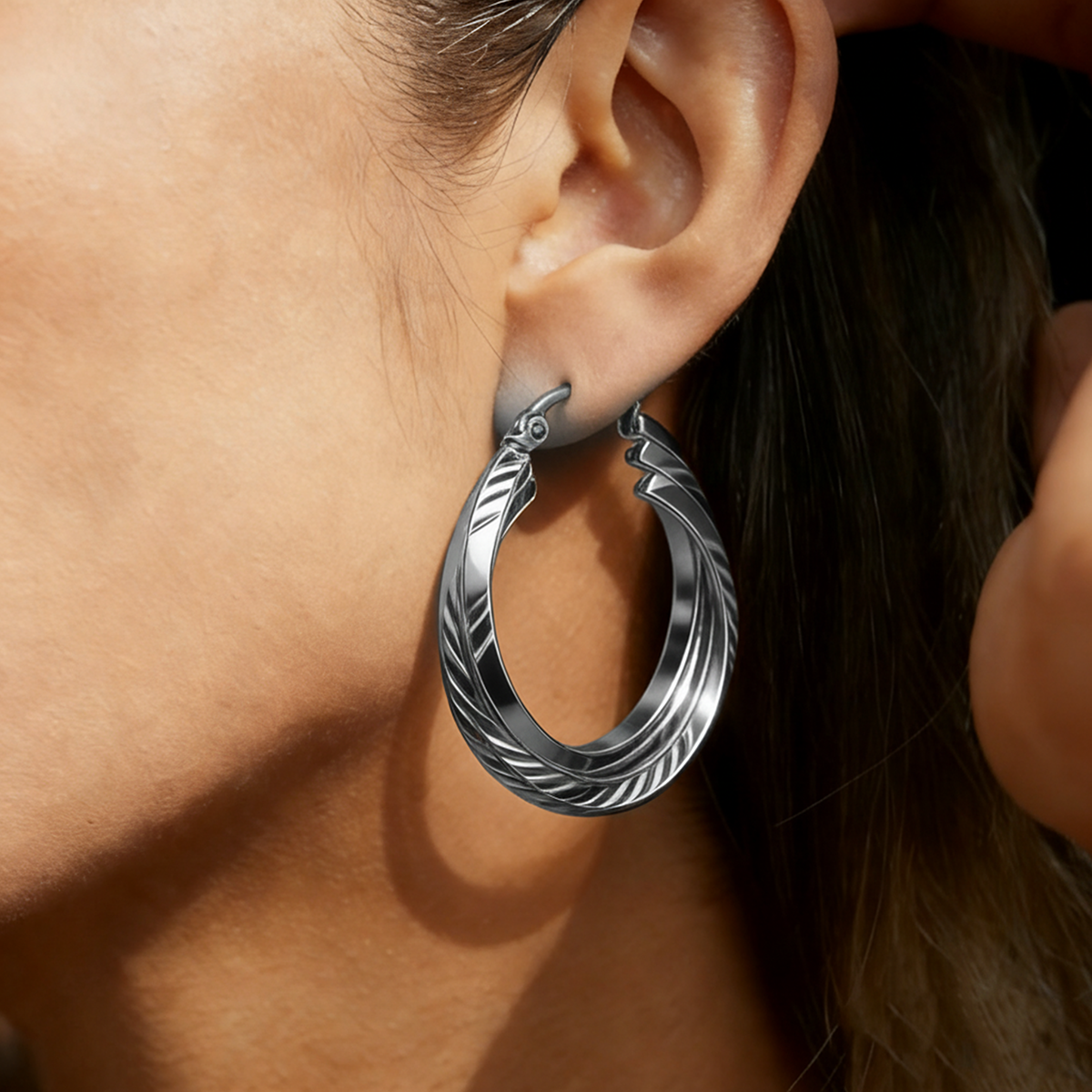 Geometric Earrings For Women Featuring Electroplated 304 Stainless Steel With 18K Real Gold Plated PVD Coating