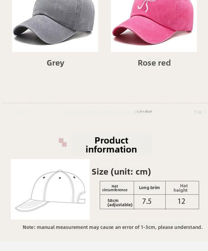 Modern Style Baseball Cap With Curved Brim Featuring Bow Tie Design In Grey, Made Of Polyester With Printing Craft