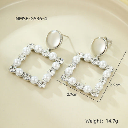 Geometric Earrings For Women Made Of 304 Stainless Steel Featuring Electroplated 18K Real Gold Plated Finish