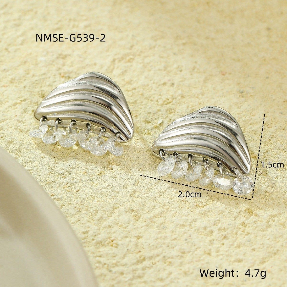 Geometric Earrings For Women Made Of 304 Stainless Steel Featuring Electroplated 18K Real Gold Plated Finish