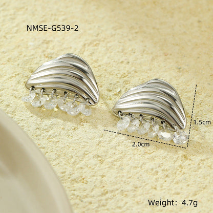 Geometric Earrings For Women Made Of 304 Stainless Steel Featuring Electroplated 18K Real Gold Plated Finish