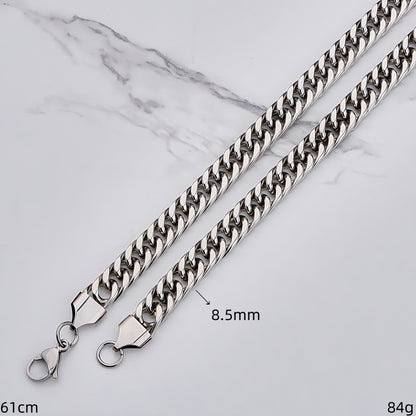 Polished 201 Stainless Steel Men's Necklace For Everyday Wear Featuring 18K Real Gold Plated Cuban Link Chain Curb Chain