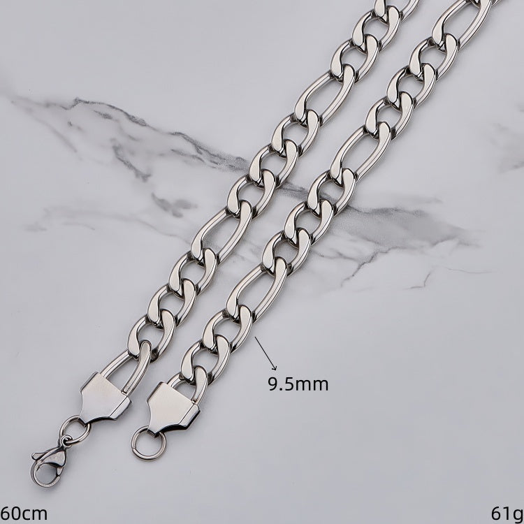 Polished 201 Stainless Steel Men's Necklace For Everyday Wear Featuring 18K Real Gold Plated Cuban Link Chain Curb Chain